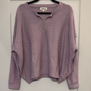Listicle Lavender V-Neck Sweater
